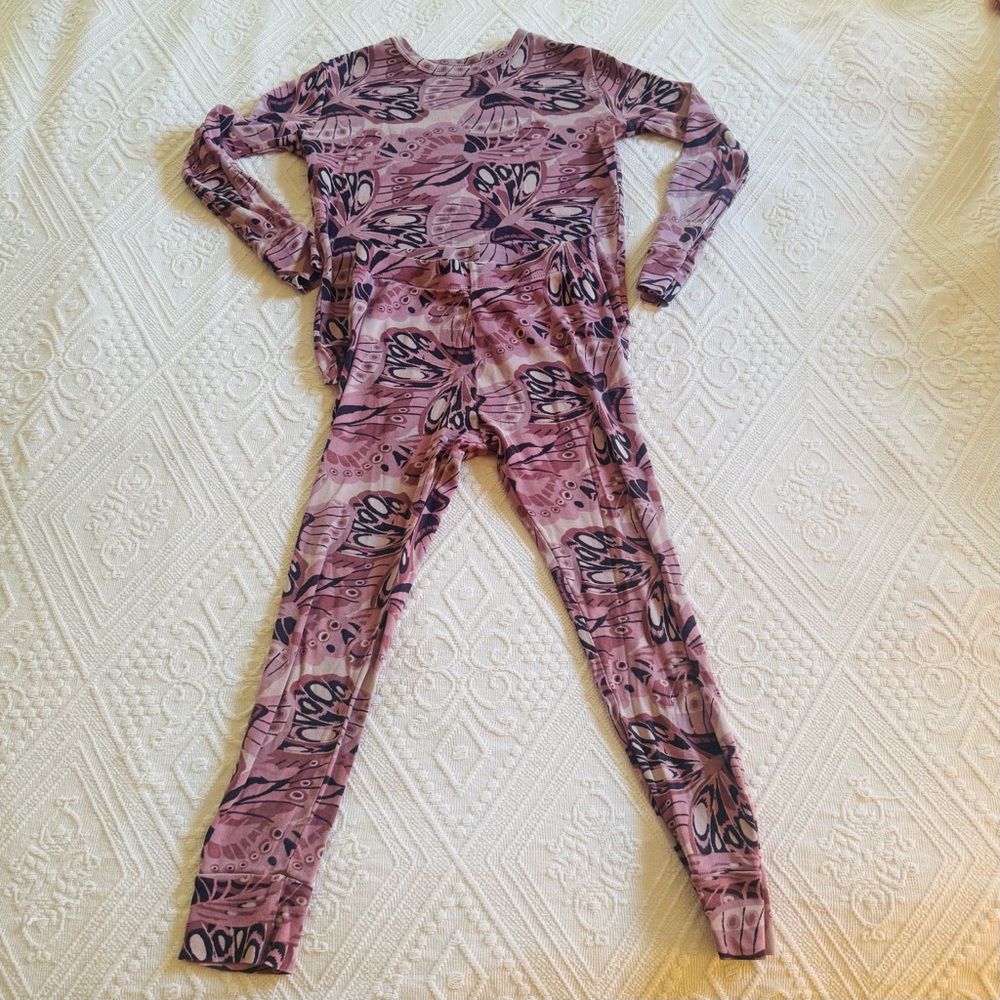 GAP Kids Butterfly Print Pink and Brown Cotton Pajama Set cozy and comfortable